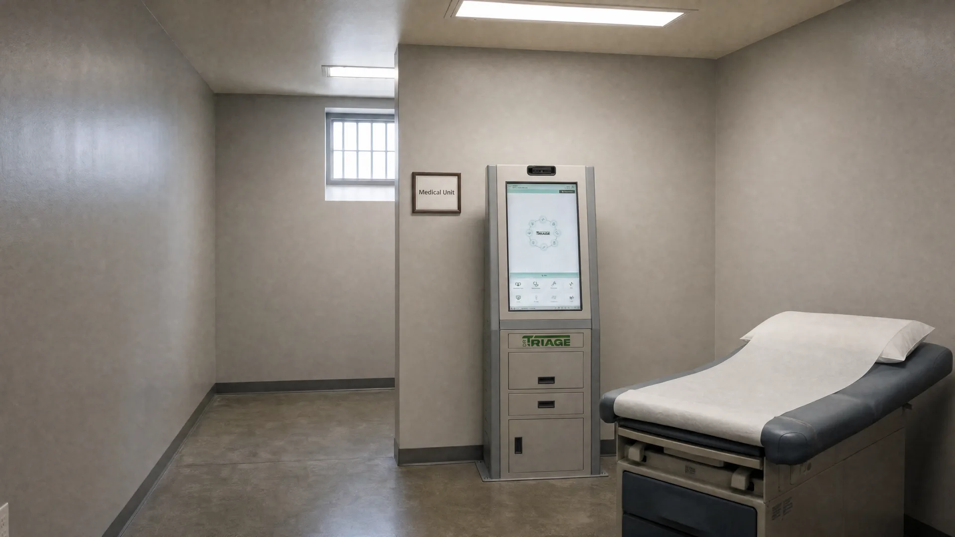 Dr Triage MDU installed in a corrections facility medical bay
