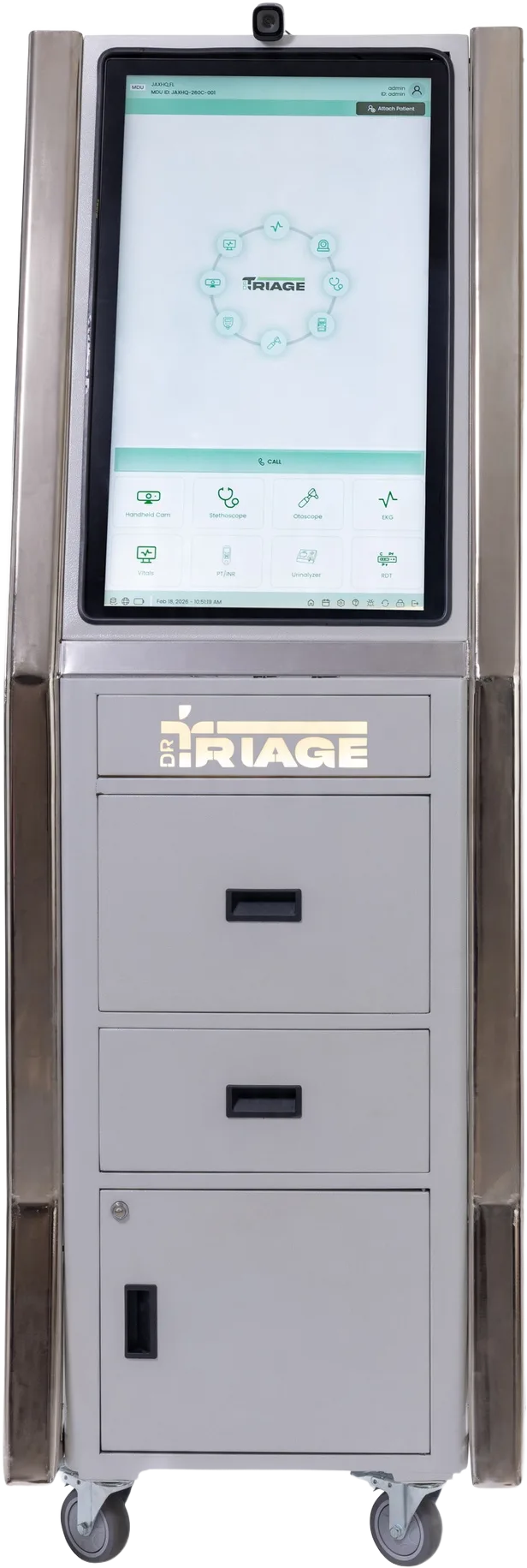Beta Dr Triage MDU cart with expanded lab and rapid-test capability